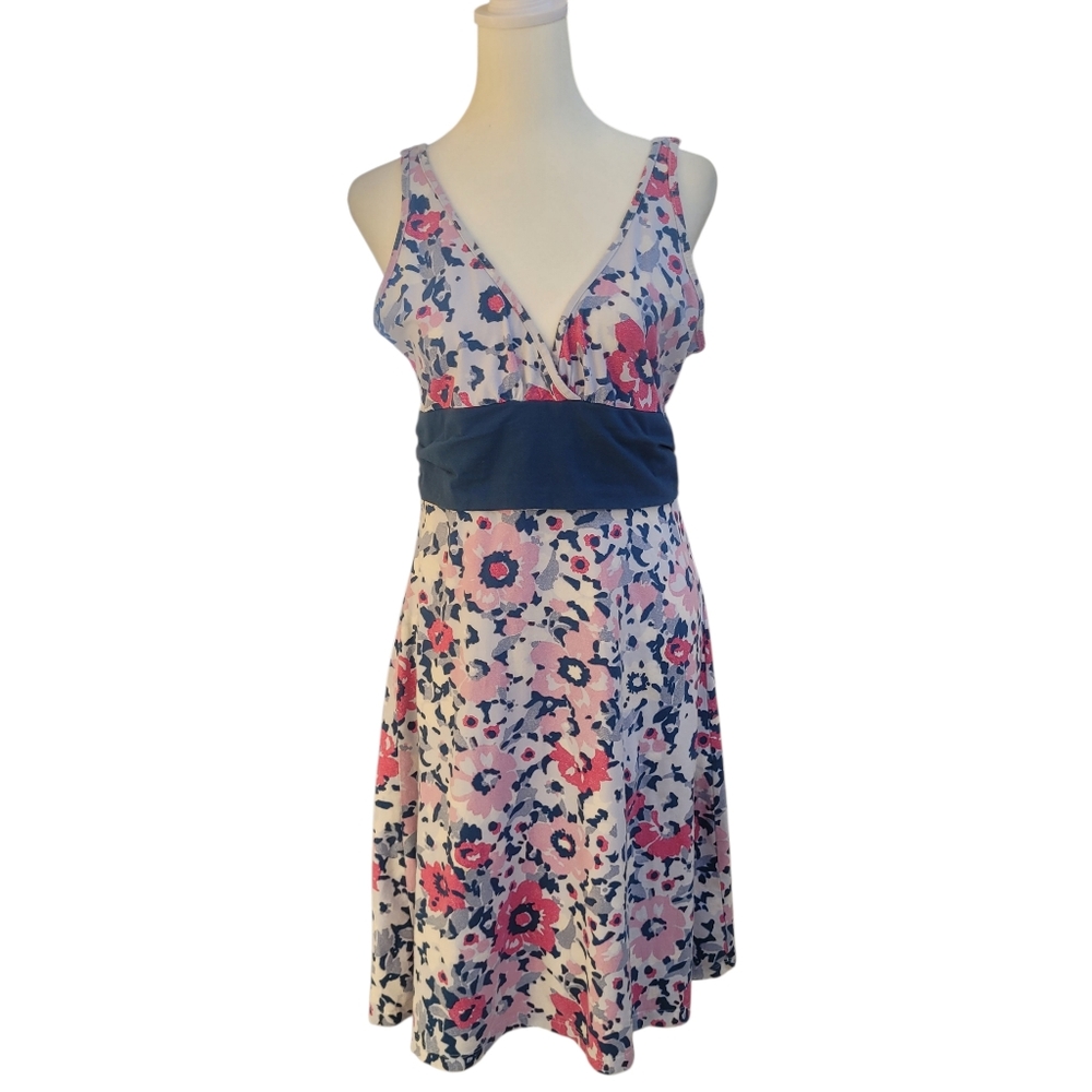 Patagonia Worn Wear Margot Dress Big Poppy in Glass Blue Size Large - Picture 2 of 9